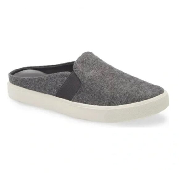 Vince Blair Sneaker Mules Sz 6.5 Gray Wool Leather Insole Women Slip On - Picture 1 of 8